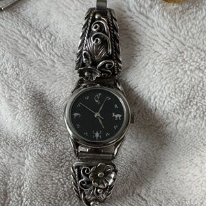 Navajo signed intricate for small wrist . Sterling 925